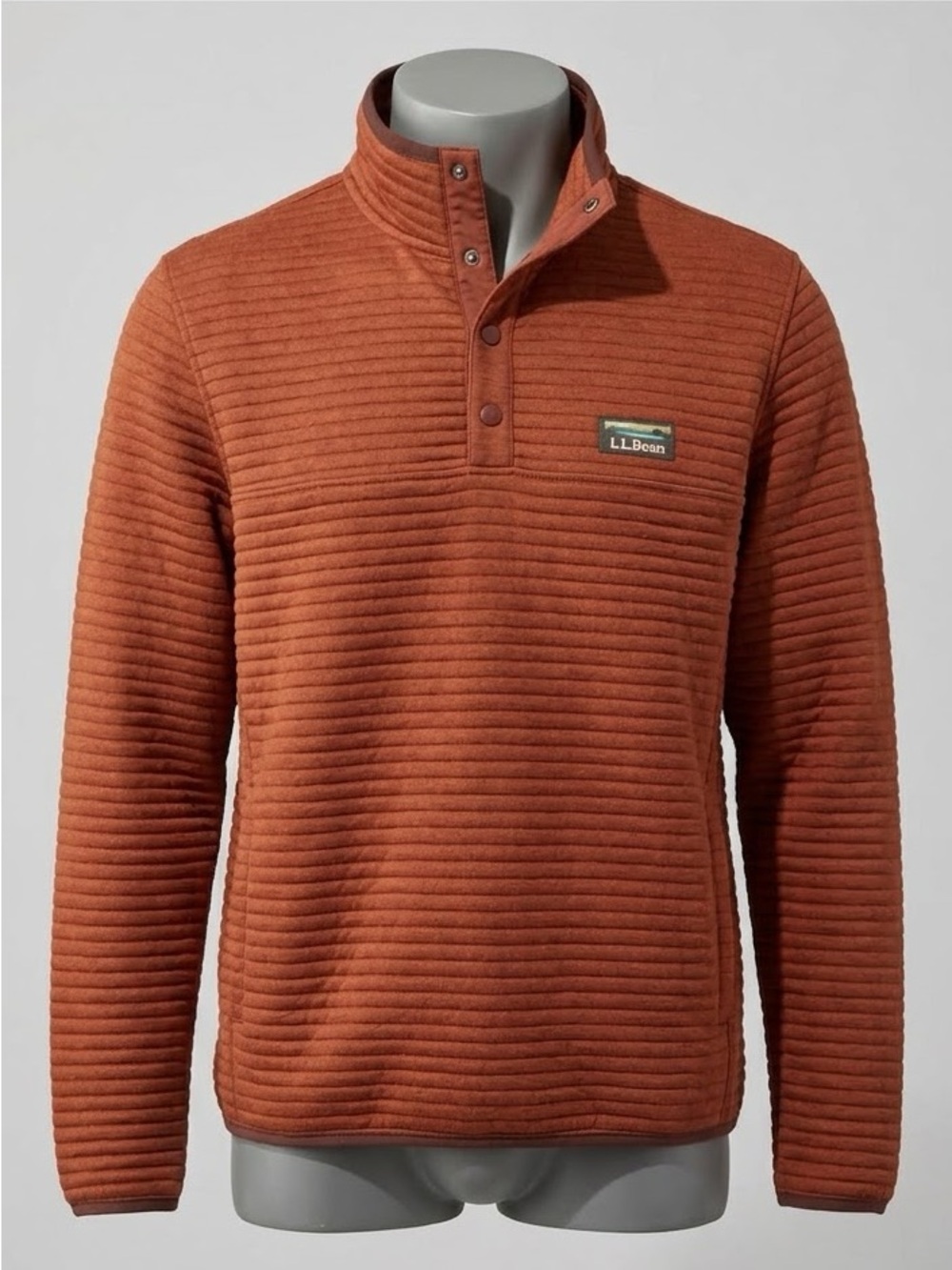 L.L. Bean Men's Zip-Up Sweater in Rust